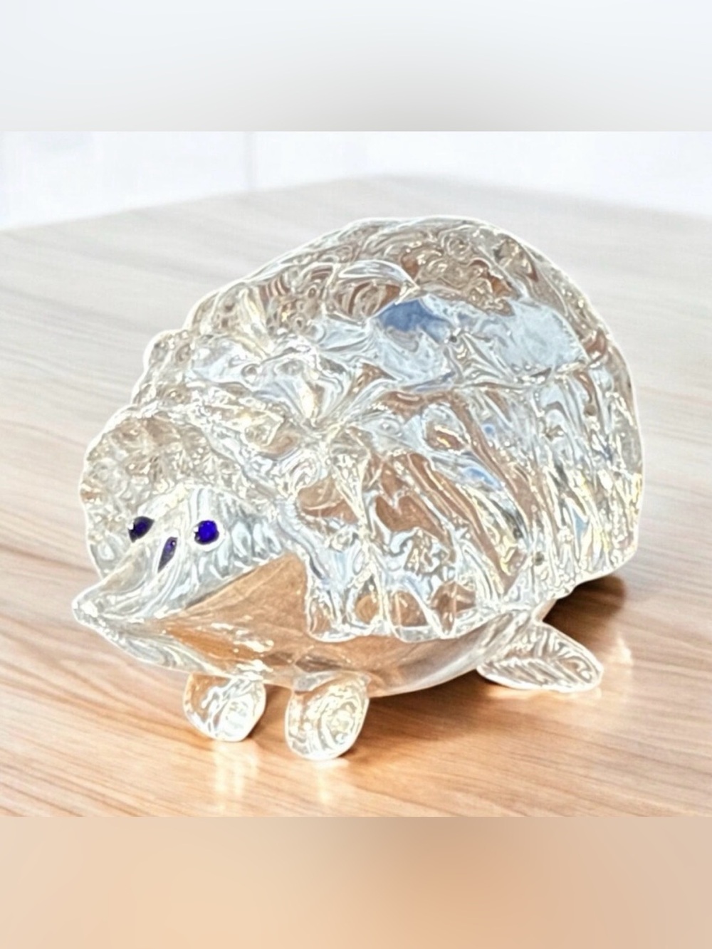 VINTAGE BLOWN GLASS HEDGEHOG FIGURINE